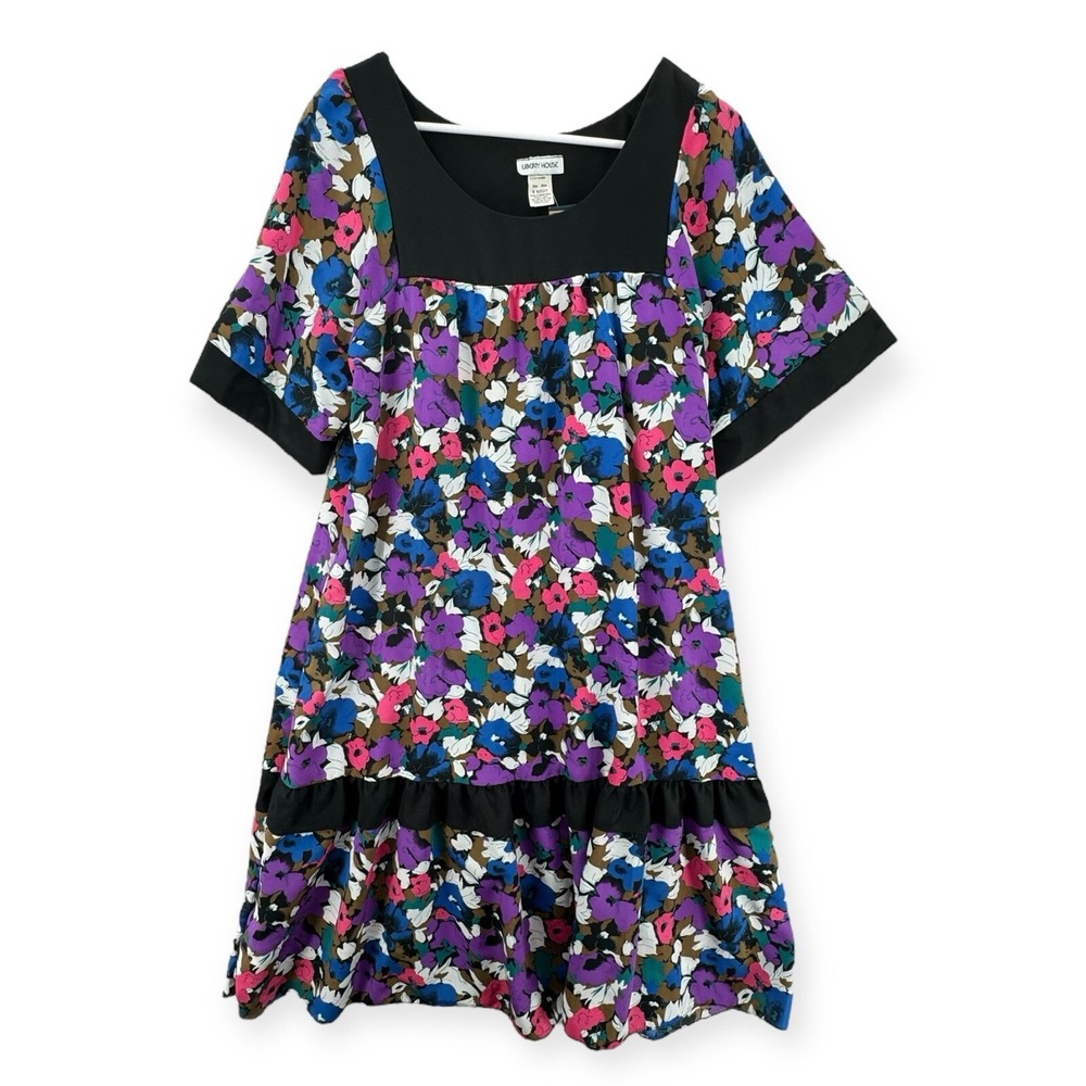 Vintage Liberty House Hawaiian‎ Muumuu Dress Womens Medium Floral Midi Knee NEW